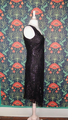 Vintage 90's Y2K Black Lace Whimsigoth Grunge Asymmetrical Cocktail Dress - Picture 5 of 6