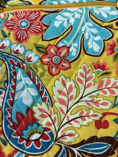 Vera Bradley Blue Yellow Paisley Floral Crossbody Bag & Small One Purse 1G - Picture 8 of 8