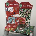 Lot of 4 Giant Size Christmas Bags 1 Giant Bag, 1 Tag, 1 Ribbon Each Set 36x44"