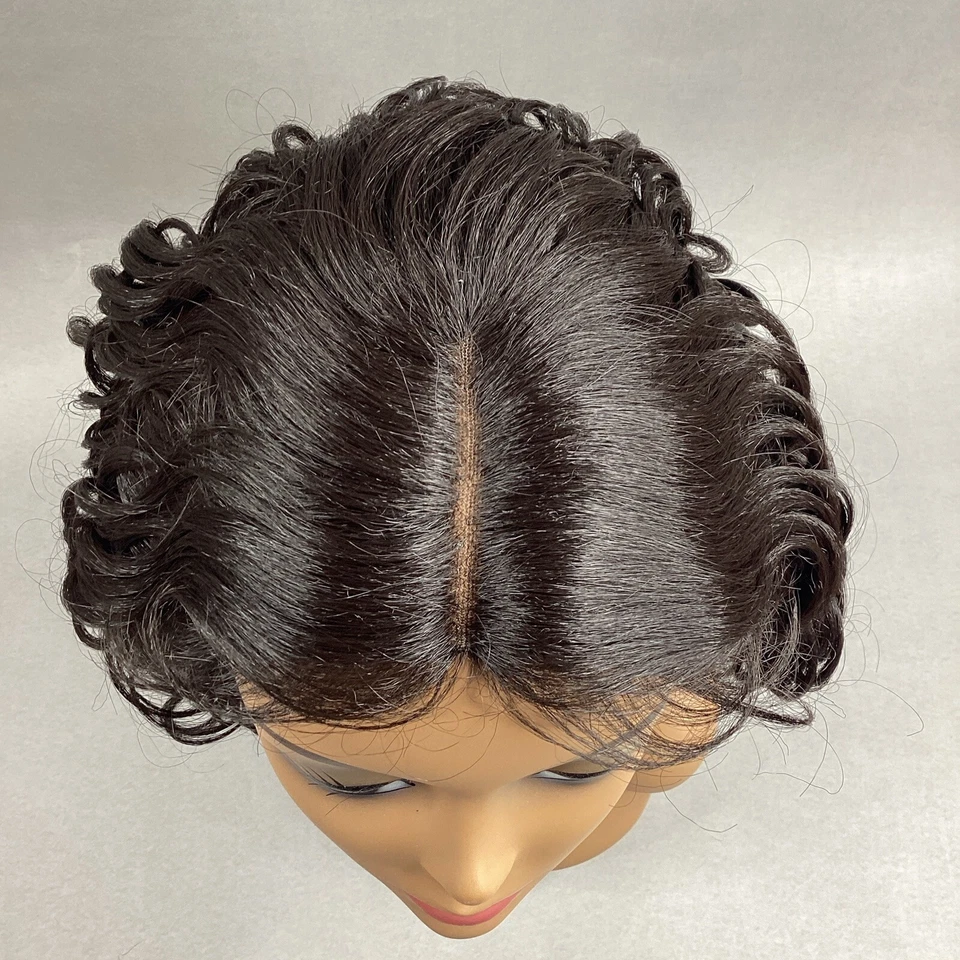 Hayden Long Wavy #2 Darkest Brown Premium Synthetic Lace Part Wig - Image 3 of 4