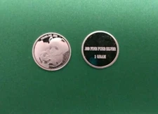 Silver Mother And Baby Panda Bears Round .999 Fine Bar One Gram