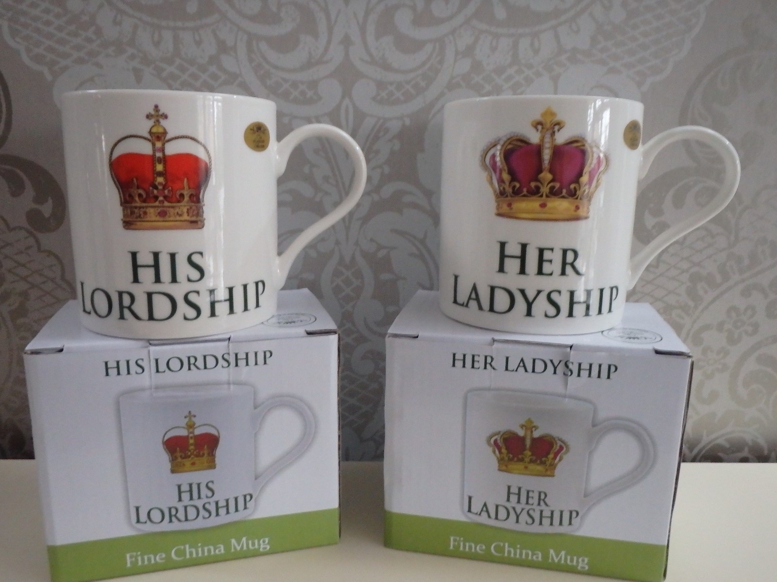 Her Ladyship His Lordship Mug Coffee Gift Mug Set 12oz Set Of 2 Porcelain Mugs