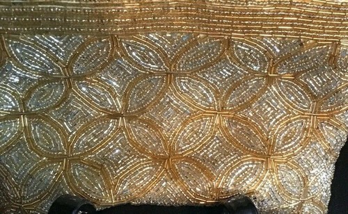 Vintage Handmade 1920"s Style Micro Glass Beads Evening Bag Clutch Chain Hinged - Picture 10 of 14