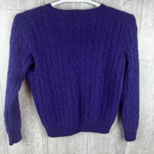 Polo Ralph Lauren Purple Cashmere Blend Cable Knit Sweater Youth XL - Picture 3 of 7