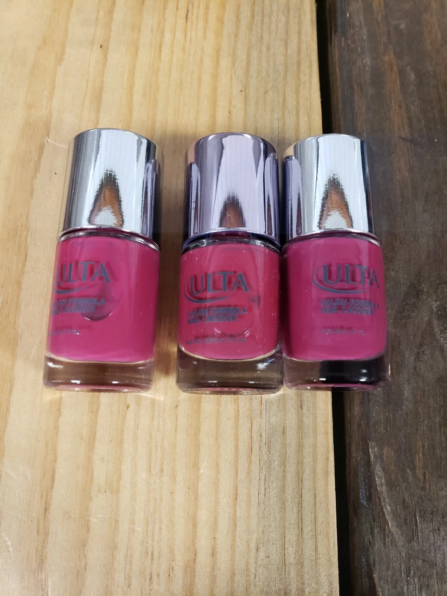 3PK Ulta Salon Formula Nail Lacquer Polish Wicked Fushia Pink READ