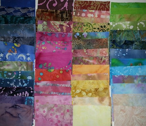 Lot of 100pcs BATIK quilt blocks. cotton fabric charm pack, 5" squares. GRAB BAG - Afbeelding 1 van 9