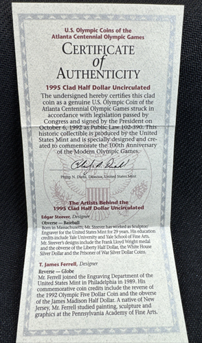 US Olympic coins of the Atlanta centennial games 1995 clad half proof - Picture 3 of 4