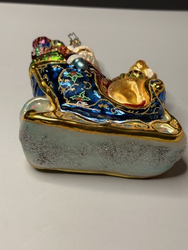 Christopher Radko Nick's Retriever Glass Christmas Ornament Santa w/ Dog 1010406 - Picture 8 of 10