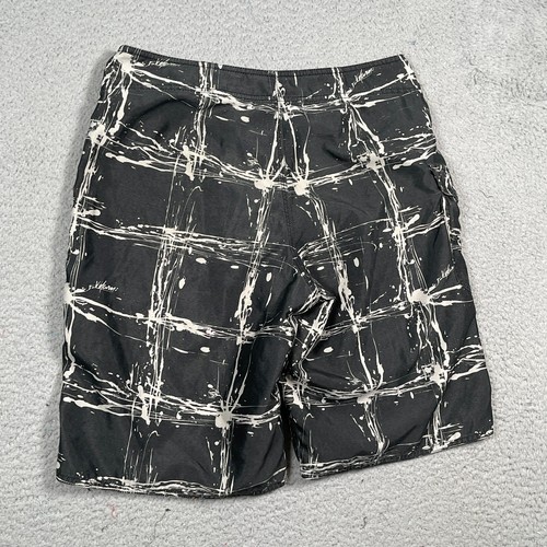 Volcom Boardshorts Men's 30 Black Drawstring Pockets Plaid Surf Beach Swim Trunk - Picture 7 of 16