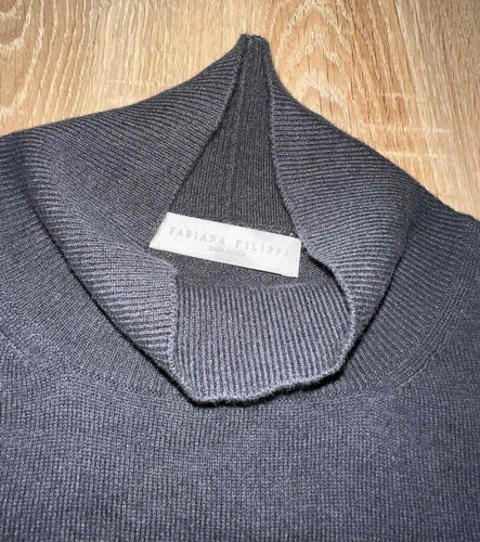 Fabiana Filippi Damen schöner modischer warmer weicher Wolle Seide Kaschmir Trendy Pullover - Bild 5 von 8