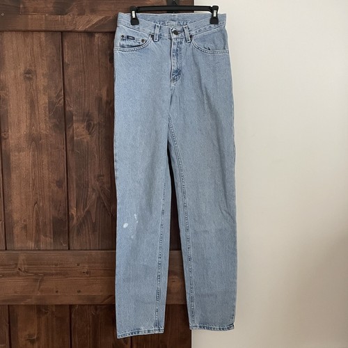 Vtg 90s Lee Mom Jeans Women's Size 8 Long Light Wash High Waist Straight 28x33