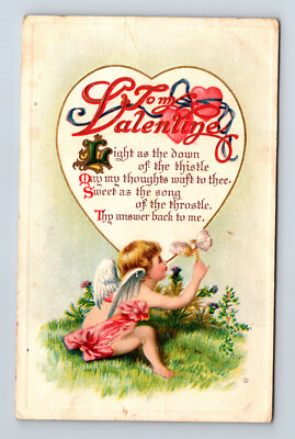 ★ORIGINALアート GIVE LOVE Away 2day a2 Postcard Valentines artist signed Cupid dragonfly 091a | eBay