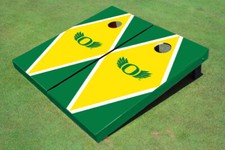 University of Oregon "Wings" Yellow and Hunter Matching Diamond Cornhole Boards