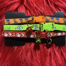3 X Multicolor Safety Collar with Bell for Cat Or Small Dog Nylon Adjustable