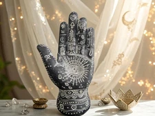 Mystical Witchy Palmistry Hand Statue Palm Reading Boho Psychic Decor 5"