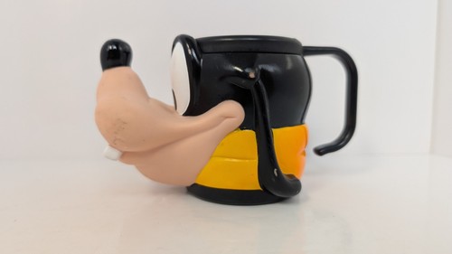 Taza de plástico Goofy de colección de los años 90 para niños esculpida en 3D por aplausos - Imagen 3 de 8