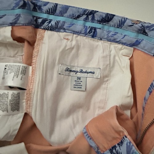 TOMMY BAHAMA Chino Shorts 36x8.5 Orange Resort Boracay Light Serape Classic Fit - Picture 8 of 13