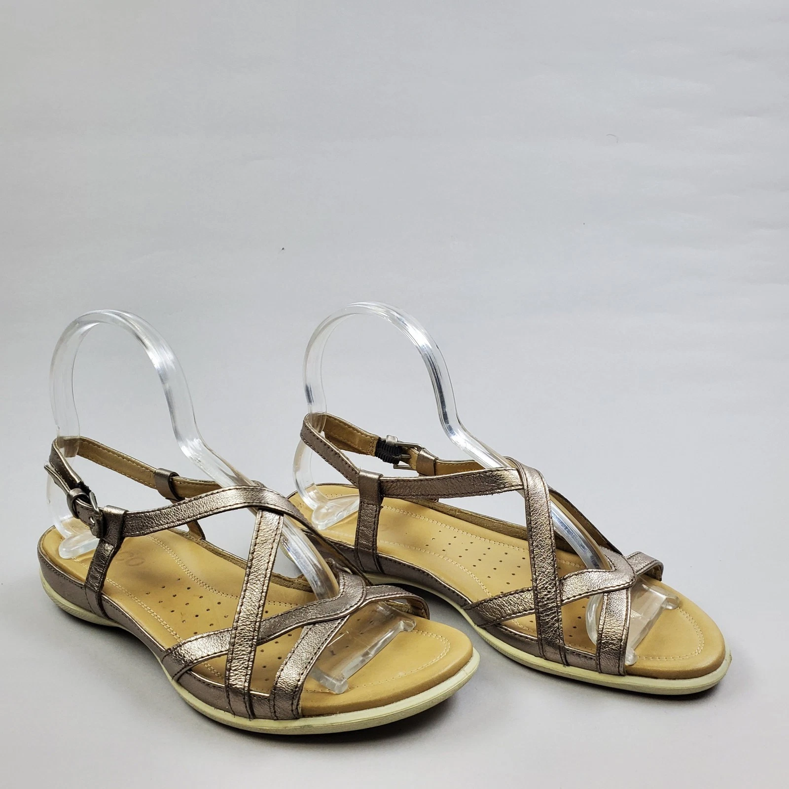 Sandali ECCO Flash Cross Strap taglia 38 oro pelle metallizzata sandali comodi