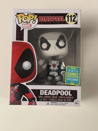 Funko Pop! Vinyl: Marvel - Deadpool White - 2016 Summer Convention #112  +case