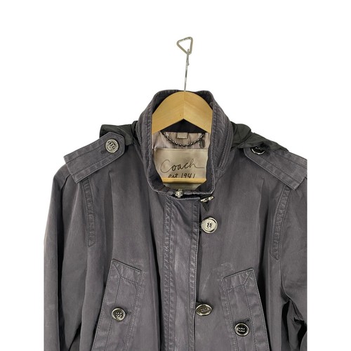 Coach Est. 1941 Full Zip Utility Hoodie Black Jacket Front Pockets Womens Medium - Picture 4 of 16