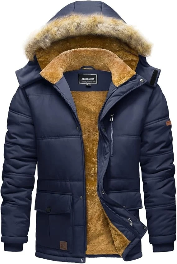 TACVASEN Men's Winter Jacket with Hood Water Repellent Windproof Thicken Parka image 1