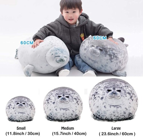 Cute Blob Seal Pillow, Chubby Seal Plush Hug Pillow Soft Stuffed Animal Toy (Gra - Picture 6 of 6
