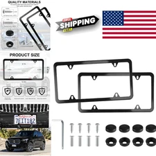 Stainless Steel License Plate Covers with Complete Hardware Kit
