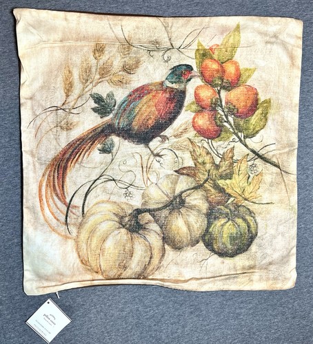Pottery Barn Herbst Fasan Kürbis Kissenbezug 20x20 Neu mit Etikett Herbstdeko
