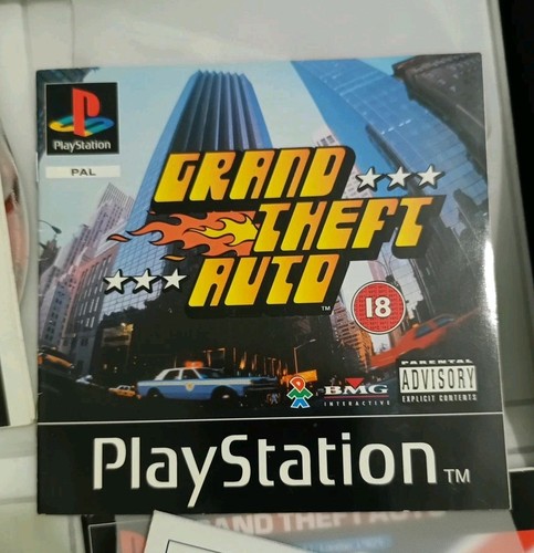 Grand Theft Auto - PS1 - Black Label Guter Zustand - Nur Disc, Handbuch & Karten.