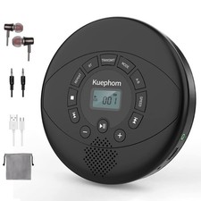 Portable Bluetooth CD Walkman with Headphones, Anti-Skip Disc Player for Car,...