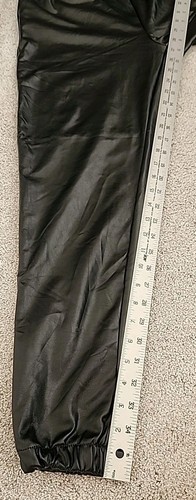 Shinestar Vegan Leather Jogger Pants Women's M Black 29 x 27.5 High Rise - Picture 6 of 14