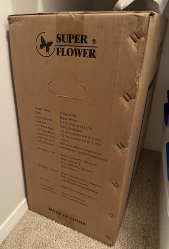 Super Flower Zillion M705 Case, Black Steel, Tempered Glass [SEALED] - Picture 2 of 3