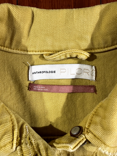 Chaqueta de mezclilla dorada desgastada Pilcro by Anthropologie, talla pequeña - Imagen 2 de 9