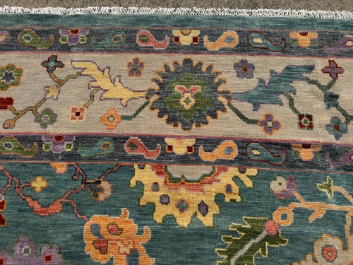 9x12 COLORFUL OUSHAK RUG BLUE HANDMADE handwoven oriental purple pink green big - Picture 13 of 19