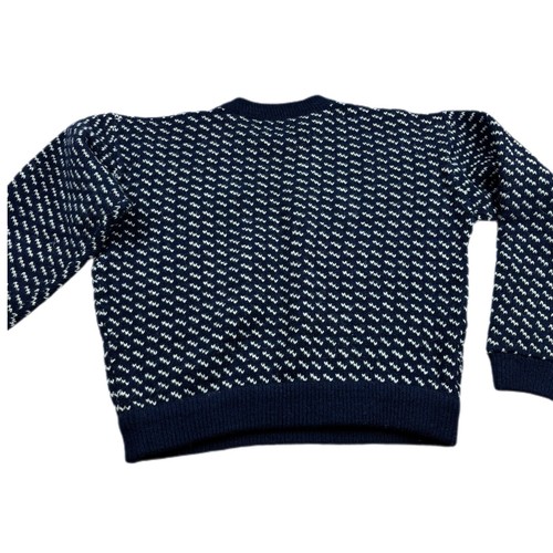 Suéter Vintage LL Bean Birdseye Para Mujer Hecho en Noruega Talla Mediana Azul Marino - Imagen 2 de 4
