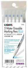 LEONIS Water Erasable Fabric Marking Pen Blue 5 Count Pack [ 78008 ]