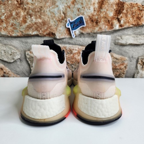 Adidas NMD V3 Running Shoes Men's Sz 10.5 Salmon White Signal Green Boost GW3063 - Picture 4 of 13