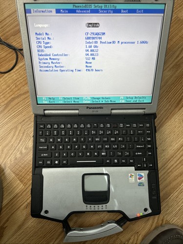 Panasonic Toughbook CF-29 Laptop intel Pentium M @ 1.6 GHz 13.3" 60Gb win 2000 - Picture 10 of 12