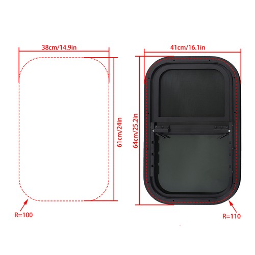 Vertical Slider RV Window Cargo Trailer W/ Screen 12-14-15-18" W×16-22-24-30" H - Picture 30 of 34