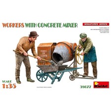 Miniart 38077 Workers w/Concrete Mixer 1:35 Model Kit
