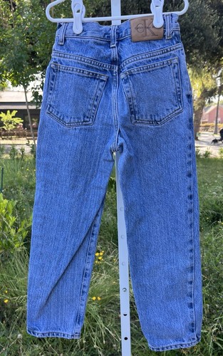 Vintage 90s Y2K Calvin Klein Light Wash Blue Jean Kids 12 USA Made Denim Pants - Picture 4 of 6
