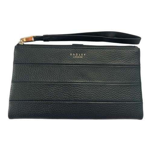 RADLEY London Farringdon Stripe Large Leather Phone Wallet Black White Wristlet - Picture 8 of 14