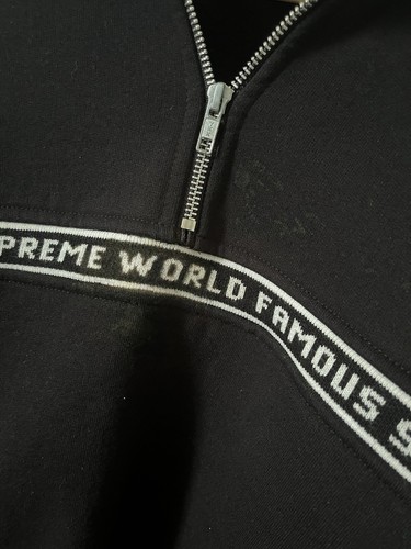 SUPREME World Famous Half-Zip Black Size Medium - Picture 2 of 3