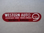 VINTAGE WESTERN AUTO ASSOCIATE STORE WICHITA, KANSAS 13" METAL GASOLINE OIL SIGN