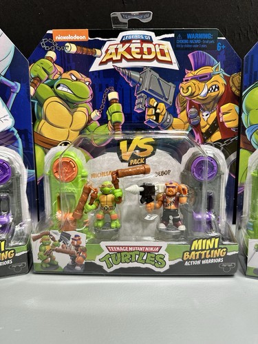 Legends Of Akedo VS Teenage Mutant Ninja Turtles TMNT confezione da 3 NUOVO - Foto 3 di 5