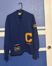 VINTAGE 50s Octonek Varsity Letterman Wool Cardigan