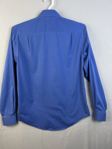 Jos A Banks Travelers Collection Shirt Men 15.5 35 Slim Fit Blue Business Work - Picture 5 of 9