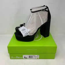 Sam Edelman Ninette Embellished Satin Heeled Sandals Black Women's Size 9M