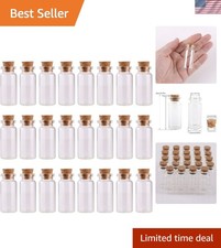 Versatile 24-Pack 10ml Clear Glass Vials with Corks - Ideal for Crafts  Gifts