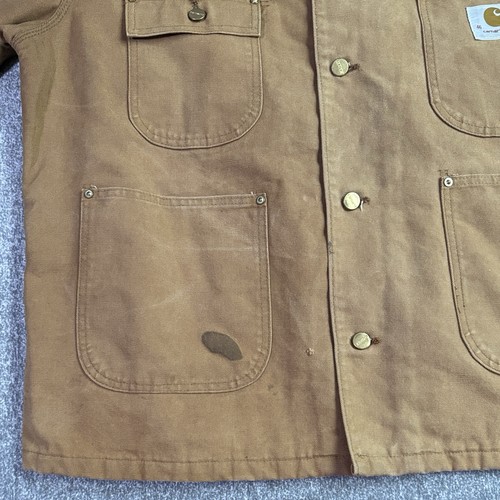 Vintage 70’s Carhartt Loose Fit Firm Duck Blanket Lined Chore Coat Brown Mens L - Bild 4 von 13